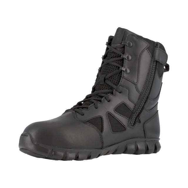 Reebok - Sublite Cushion Men's 8" Tactical Boot with Side Zipper - Black
