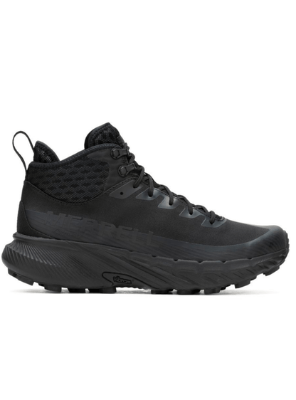 Merrell Tactical Agility Peak 5 Tactical Mid GTX boot in black with Vibram MegaGrip outsole.