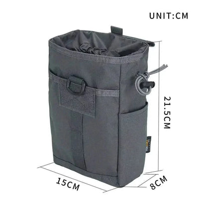 MOLLE compatible Folding Dump Drop Pouch, nylon, 21.5x15x8 cm, black.