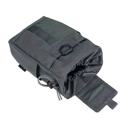 MOLLE compatible nylon folding dump drop pouch in black.