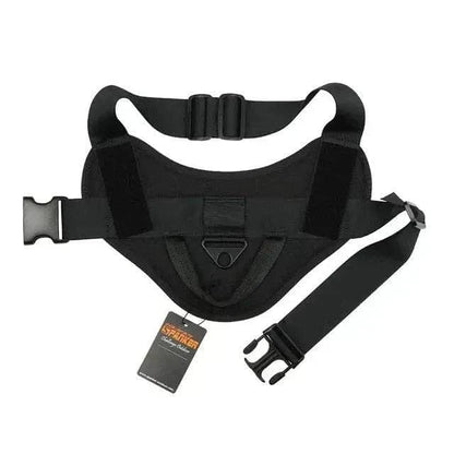 Tactical Dog Vest in black, quick release harness, made from 500D Nylon, suitable for training.