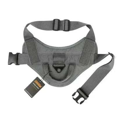 Tactical dog vest harness in grey, easy to clean, made of 500D nylon.