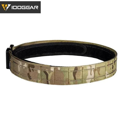Tactical Belt with MOLLE in Multicam color featuring nylon material and metal buckle.