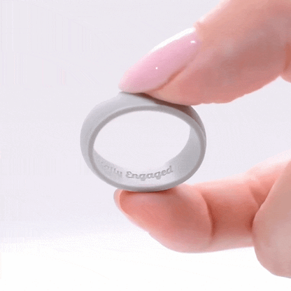 Classic grey silicone ring with internal engraving "Tactically Engaged," showcasing durability and sleek design.