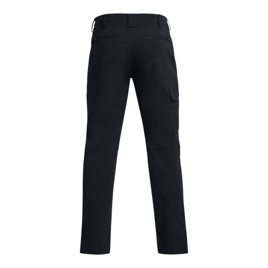 UA Enduro Elite Cargo Pant in black, showcasing back view with durable fabric and cargo pockets.