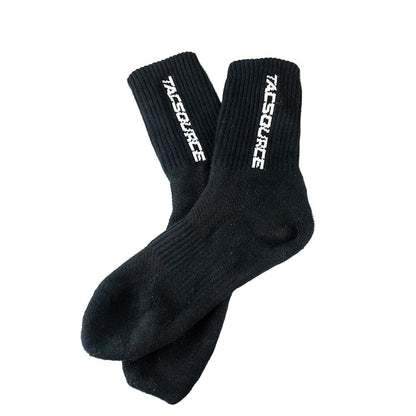 TacSource Active Train 2.0 Socks - performance and comfort, black with branding.