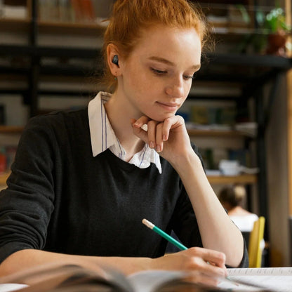Axil X20 Earplugs used for noise protection while studying.