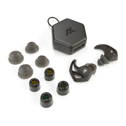 Axil X30i Earplugs with multiple tip sizes and carry case for customizable noise reduction and comfort.