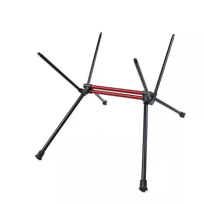 Ultra-light portable camping table frame with foldable aluminum poles for easy setup and storage.