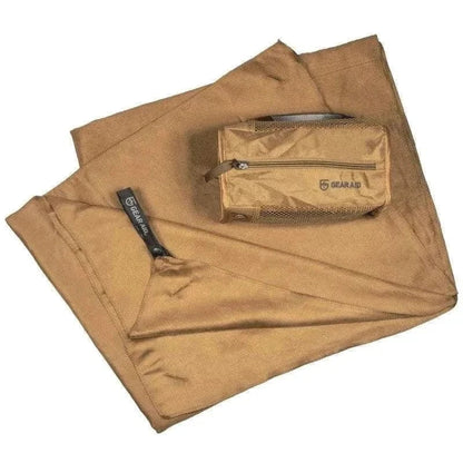 Tactical Towel by McNETT Tactical with pouch, super absorbent and compact for travel.