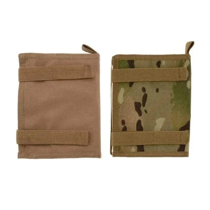 Map Case by Valhalla in Coyote Brown and Multicam, made from 500D Cordura, featuring utility pockets and a removable A3 map pouch.