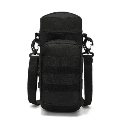 Tactical Water Bottle Carrier with MOLLE system and camouflage design.