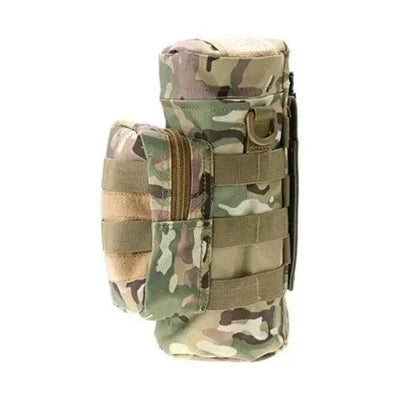 Tactical Water Bottle Carrier with camouflage design and MOLLE system integration.