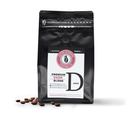 Veteran owned coffee bag, Blend DELTA, aromatic dark roast, supporting Australian veterans.