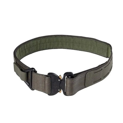 Valhalla ECS Tactical Battle Belt with Austri Alpin Cobra Buckle and MOLLE system, olive green.