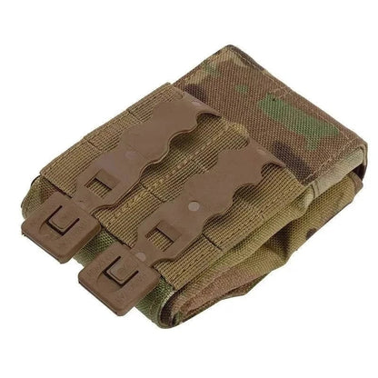Tactical Dump Pouch By Valhalla, folded, camo pattern, Molle compatible.