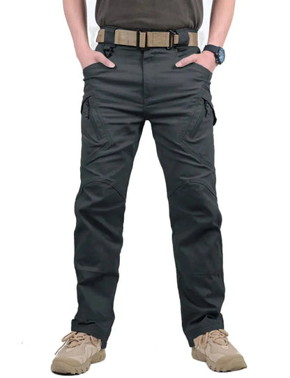 Tactical pants for men, durable outdoor wear with multiple pockets and regular fit.