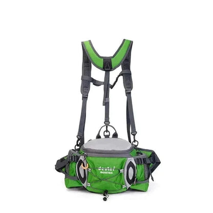 AdaptiPack Nylon Outdoor Companion, green, waterproof and durable adventure pack with adjustable straps and multiple compartments.