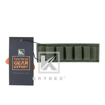 Tactical Cyalume Stick Holder with five elastic storage slots on green fabric.