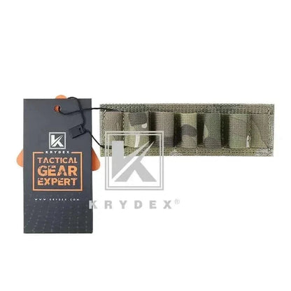 Tactical Cyalume Stick Holder with Velcro attachment and elastic storage panel in camouflage design.