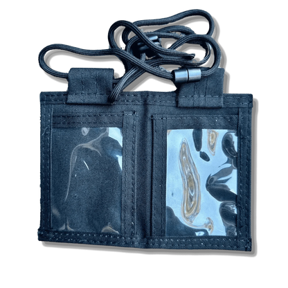 Tactical ID Holder made of durable Cordura Nylon with clear PVC windows and compartments.