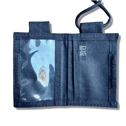 Tactical ID Holder with versatile compartments and nylon build featuring clear PVC windows.