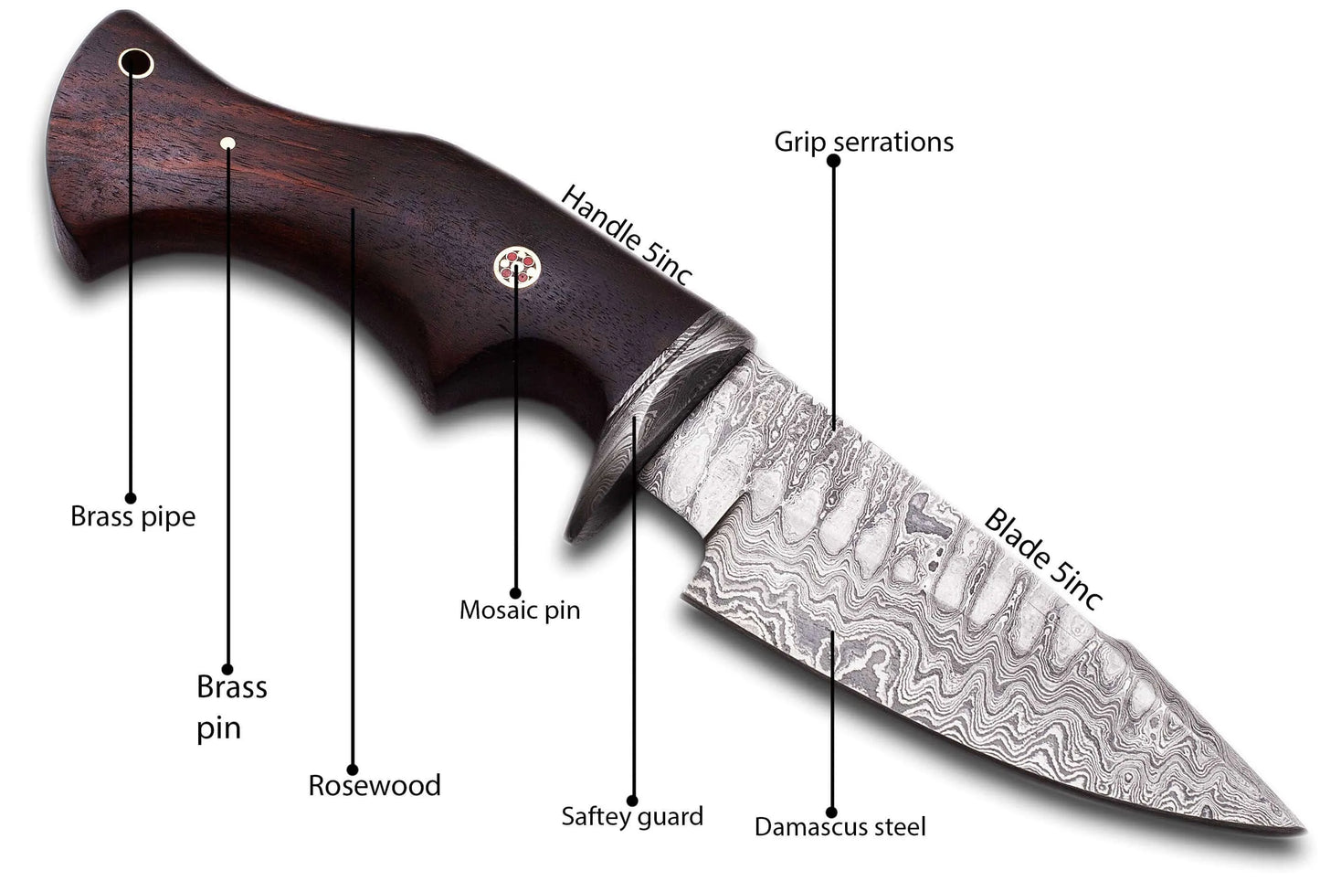 Damascus Steel Hunting Knife | JustGoodKit