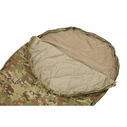 Valhalla Bivi Bag in multicam design, showcasing spacious interior for ultimate outdoor sleeping comfort.
