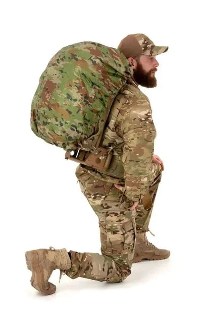 Backpack rain cover with Australian-compatible camouflage for waterproof protection.