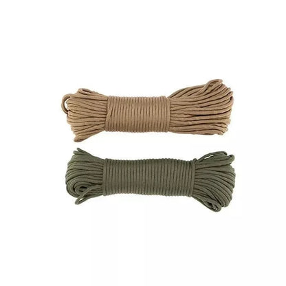 Nylon paracord for survival and camping in two color options, 30m lengths.