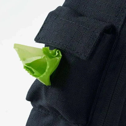 SURVIVAL Best Pet First Aid Kit eco-friendly waste disposal pocket with green bag.