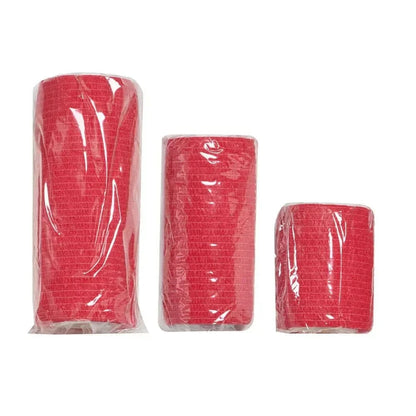 Red conforming pet bandages for the SURVIVAL Best Pet First Aid Kit.