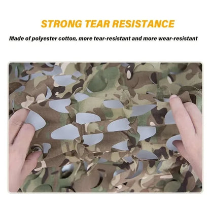 3D Camo Net Backpack Cover demonstrating strong tear resistance made from polyester cotton.