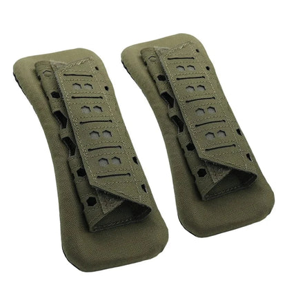 Laser-Cut Shoulder Strap Pads for backpacks and vests, premium Nylon, breathable mesh, green color.