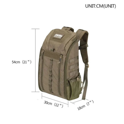 Medical backpack for survival and emergency in CORDURA material with dimensions 54cm x 30cm x 18cm.