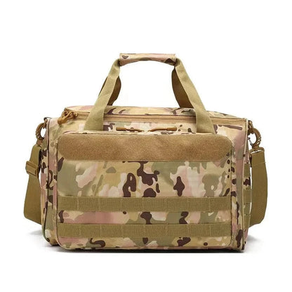 Tactical Range Bag in Multicam Oxford Nylon with adjustable shoulder strap and MOLLE system.