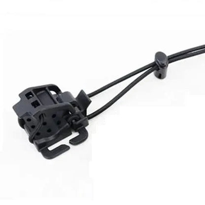 Multi-purpose MOLLE webbing buckle clip in black with robust design for tactical gear organization.