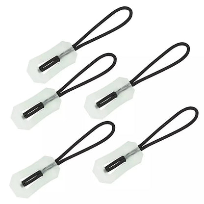 Versatile glow-in-the-dark zipper pulls for safety and convenience; cyan plastic, self-luminous, lightweight at 3.2g, ideal for outdoor gear.