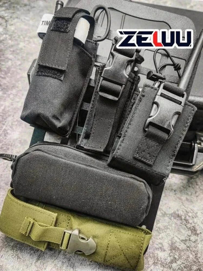 Backpack Molle Panel Organiser with attached pouches for tactical storage and organisation.