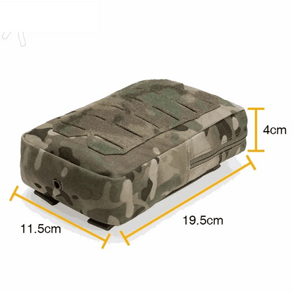 Tactical Utility Pouch in Multicam pattern, 11.5x19.5x4cm, nylon construction.