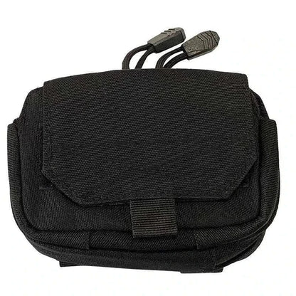 Tactical phone pouch with felt-lined pocket, dual zippers, and MOLLE compatibility.