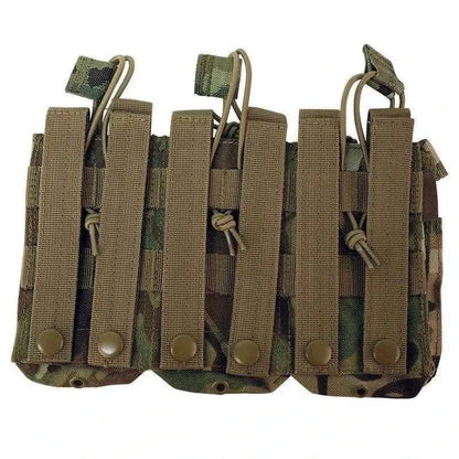 Valhalla Triple Stacker Mag Pouch in Australian Multicam with elastic bungee cords and MOLLE compatibility.