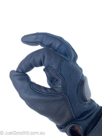 Tactical glove made from Kevlar and aniline goatskin leather for military use.