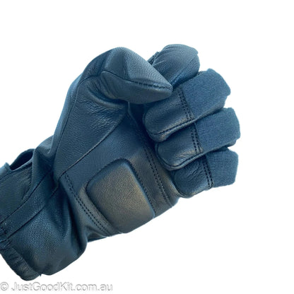 Tactical glove with Kevlar and goatskin, designed for military and first responders.