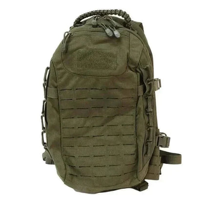 Tactical Everyday Carry Pack by Valhalla in olive color, featuring organized compartments and MOLLE/PALS system.