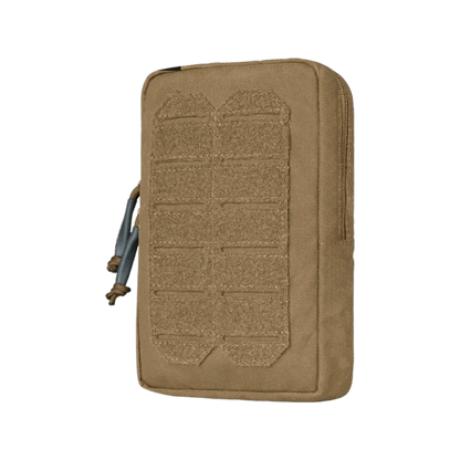 Tactical Utility Pouch in coyote brown, made from durable nylon, for carrying essentials on adventures.