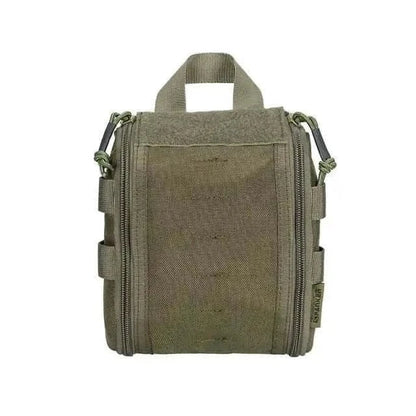 Compact Cordura First Aid Pouch with MOLLE compatibility and tactical design.