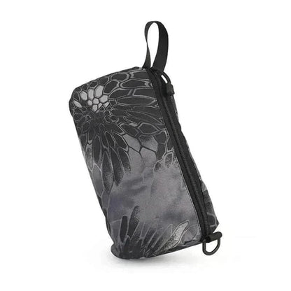 EDC Organiser in patterned design with zipper and handle for easy access.