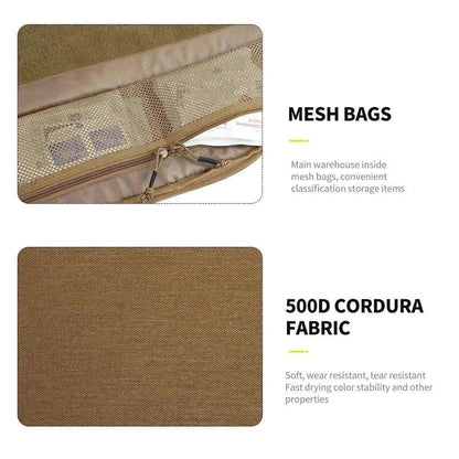 Mesh bags and 500D CORDURA fabric details of the Tactical Multifunctional Backpack.