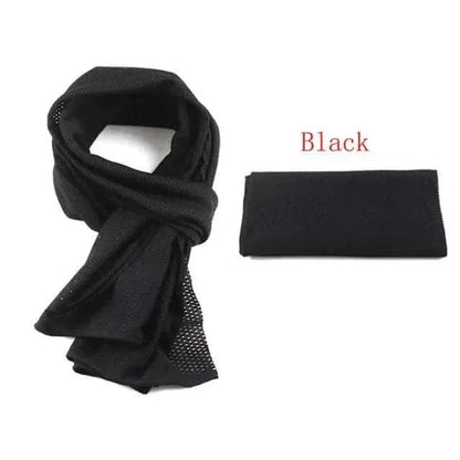 Camouflage Scarf in black color, versatile cotton scrim for outdoor use in all weather conditions.